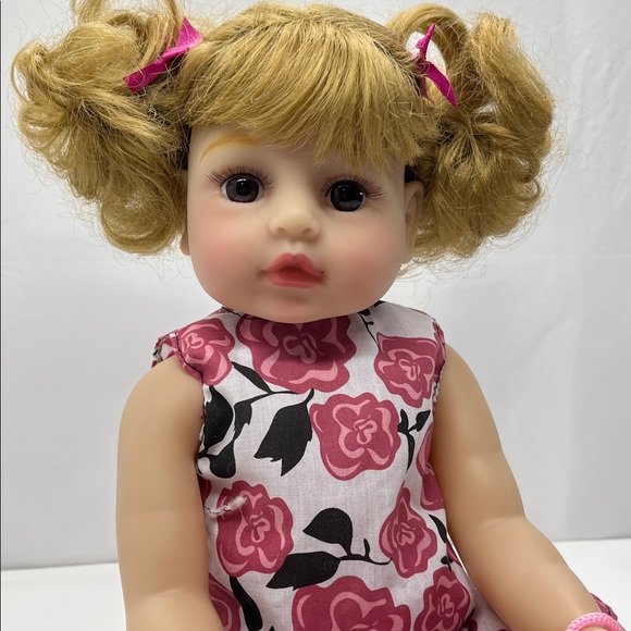 Reborn Adorable Doll with Pink Floral Dress - Picture 9 of 11
